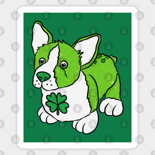 Lucky Corgi Dog Magnet by RoserinArt